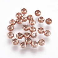201 Stainless Steel Beads, Rondelle, Rose Gold, 2.9x4mm, Hole: 1.8mm(X-STAS-P221-26RG)