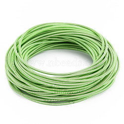 Spring Bracelets, Minimalist Bracelets, Steel French Wire Gimp Wire, for Stackable Wearing, Pale Green, 12 Gauge, 1.6~1.9mm, Inner Diameter: 58.5mm(TWIR-T001-03G)