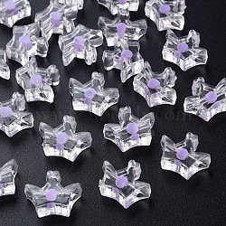 Transparent Acrylic Beads, Bead in Bead, Crown, Lilac, 14x17.5x7mm, Hole: 2mm, about 581pcs/500g(MACR-S373-105-B02)