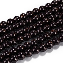 Baking Painted Round Glass Bead Strands, Black, 8mm, Hole: 1.3~1.6mm, about 100pcs/strand, 31.4 inch(DGLA-S084-8mm-53)
