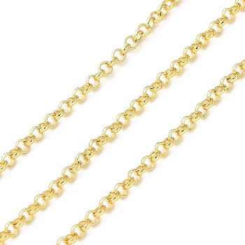 Brass Rolo Chains, Soldered, Cadmium Free & Nickel Free & Lead Free, with Spool, Real 18K Gold Plated, 2x0.7mm