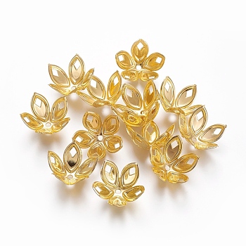 Iron Beads Caps, Flower, Golden, 16x18x9.5mm, Hole: 1.6mm