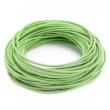 Spring Bracelets, Minimalist Bracelets, Steel French Wire Gimp Wire, for Stackable Wearing, Pale Green, 12 Gauge, 1.6~1.9mm, Inner Diameter: 58.5mm
