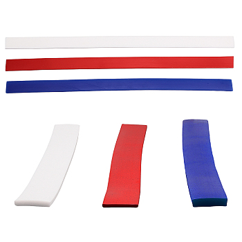 Silicone Rolling Strip Set for Independence Day, Mixed Color, 460~470x25x2~5.5mm, 6pcs/bag