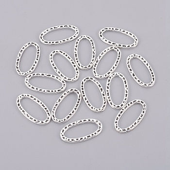 Alloy Oval Linking Rings, Tibetan Style,  Cadmium Free & Nickel Free & Lead Free, Antique Silver, 23x13x1mm, about 1045pcs/1000g
