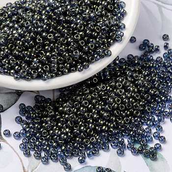 MIYUKI Round Rocailles Beads, Japanese Seed Beads, 8/0, (RR2447) Opaque Dark Olive Luster, 3mm, Hole: 1mm, about 2111~2277pcs/50g