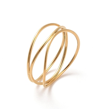 304 Stainless Steel Finger Ring, Real 18K Gold Plated, 5~7mm, Inner Diameter: 17mm