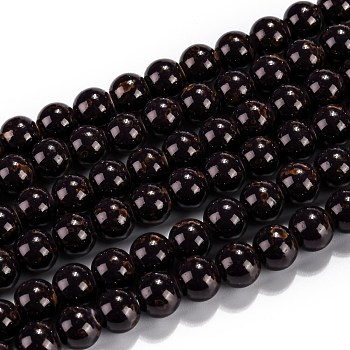 Baking Painted Round Glass Bead Strands, Black, 8mm, Hole: 1.3~1.6mm, about 100pcs/strand, 31.4 inch