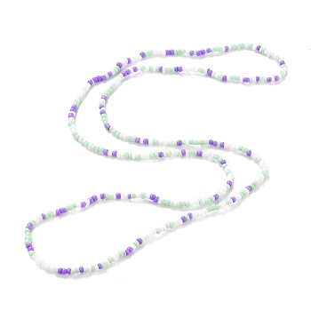 Waist Beads, Glass Seed Beads Stretch Body Chain, Fashion Bikini Jewelry for Women, Plum, 31-1/2~32-1/4 inch(80~82cm)