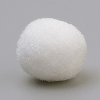 DIY Doll Craft, Polyester Pom Pom Ball, Round, White, 14~15mm