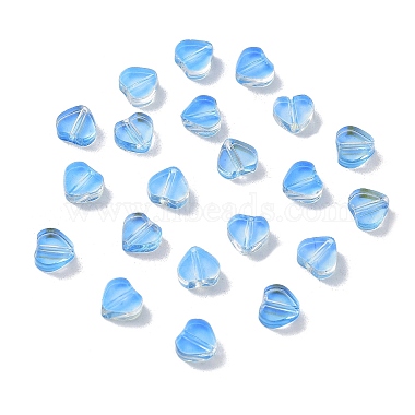 Light Sky Blue Heart Glass Beads
