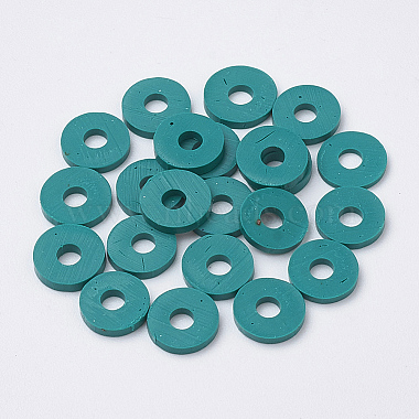 Flat Round Handmade Polymer Clay Bead Spacers(CLAY-R067-3.0mm-07)-2