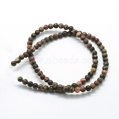Chapelets de perles de jaspe en peau de léopard naturel(G-I199-23-4mm)-2