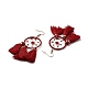 Boucles d'oreilles pendantes en filet tissé à pampilles avec perles de résine(EJEW-E267-04RC)-2