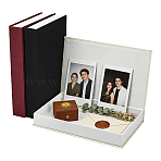 3Pcs 3 Colors Book Shaped Linen Magnetic Storage Boxes, Rectangle Packaging Cases, Mixed Color, 27.2x17.2x4.1cm, 1pc/color(CON-GW0001-04)