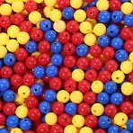 Opaque Acrylic Beads, Round, Colorful, 7~7.5x7.5~7.8x7.5~7.8mm, Hole: 1.6mm, 600pcs/set(SACR-PA0001-04B-02)