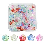 100Pcs Electroplate Glass Beads, Trumpet Flower, Mixed Color, 8.5x8x5.5mm, Hole: 1mm, 100pcs/set(EGLA-YW0005-24)