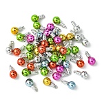 50Pcs Plastic Pendants, Bulb, with Resin, Platinum, Mixed Color, 16x8mm, Hole: 1.5mm(KY-YW0002-05B)