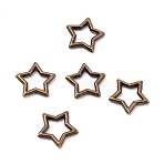 Zinc Alloy Links, Open Back Bezel, For DIY UV Resin, Epoxy Resin, Pressed Flower Jewelry, Star, Antique Bronze, 9x9.5x1mm, Hole: 5mm, about 100pcs/bag(PALLOY-WH0036-21AB)