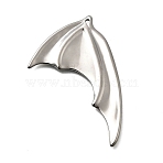 304 Stainless Steel Big Pendants, Bat, Stainless Steel Color, 54x41x2mm, Hole: 1.8mm(STAS-Z163-13P)