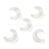 Gradient Handmade Lampwork Beads, Moon, Clear AB, 16.5x13x5.5mm, Hole: 1mm(LAMP-C005-02F)