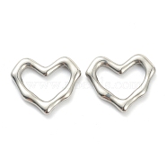 304 Stainless Steel Linking Rings, Heart, Stainless Steel Color, 16.5x19x2.5mm, Inner Diameter: 13x11mm(STAS-P279-03A-P)