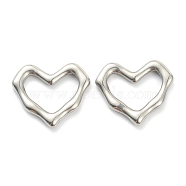 Non-Tarnish 304 Stainless Steel Linking Rings, Heart, Stainless Steel Color, 16.5x19x2.5mm, Inner Diameter: 13x11mm(STAS-P279-03A-P)