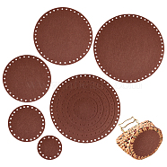 Elite 10 Sets 5 Style Flat Round Felt Fabric, for DIY Crafts Sewing Accessories, Coffee, 10~30x0.3cm, Hole: 6mm, 5pcs/set, 2 sets/style(DIY-PH0009-24C)