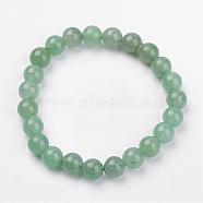 Natural Green Aventurine Stretch Bracelets, Round, 47mm(1-7/8 inch), Bead: 8mm(G-N0270-01)