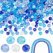 Elite 5 Strands 5 Style Electroplate Glass Beads Strands, Faceted, Rondelle, Transparent & AB Color Plated & Opaque, Mixed Color, 4x3mm, Hole: 0.4mm, about 123~127pcs/strand, 16.5~16.9 inch(42~43cm), 1 strand/style(EGLA-PH0001-40A)