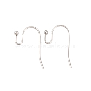 Tarnish Resistant 316 Surgical Stainless Steel Earring Hooks, Stainless Steel Color, 22x12x2mm, 21 Gauge, Pin: 0.7mm(STAS-I045-03)