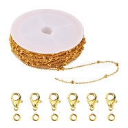 DIY Chain Bracelet Necklace Making Kit, Including Brass Coated Iron Cable Chains, Brass Jump Rings, Alloy Clasps, Golden, Chains: 39.37 Feet(12m)/bag(DIY-YW0005-92G)