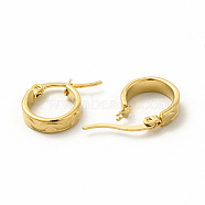 201 Stainless Steel Grooved Hoop Earrings with 304 Stainless Steel Pins for Women, Golden, 27x29x2mm, Pin: 0.6x1mm(EJEW-M214-08D-G)