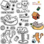 Custom PVC Plastic Clear Stamps, for DIY Scrapbooking, Photo Album Decorative, Cards Making, Stamp Sheets, Film Frame, Cat Shape, 160x110x3mm(DIY-WH0439-0209)