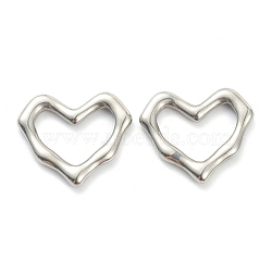 Non-Tarnish 304 Stainless Steel Linking Rings, Heart, Stainless Steel Color, 16.5x19x2.5mm, Inner Diameter: 13x11mm(STAS-P279-03A-P)