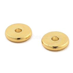 Brass Spacer Beads, Flat Round/Disc, Real 18K Gold Plated, 6x1mm, Hole: 1.5mm(KK-Q782-06G)