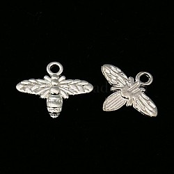 Tibetan Style Alloy Pendants, Lead Free and Cadmium Free, Bees, Silver Color Plated, 14x16x2mm, Hole: 2mm(X-TIBEP-A100604-S-LF)