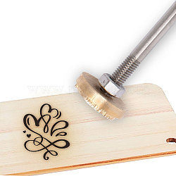 Stamping Embossing Soldering Brass with Stamp, for Cake/Wood/Leather, Golden, Heart Pattern, 30mm(AJEW-WH0113-15-58)