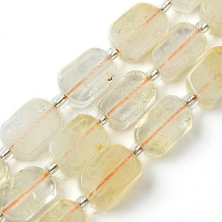 Natural Citrine Beads Strands, with Seed Beads, Rectangle, 11.5~12.5x7.5~10x5~6.5mm, Hole: 0.8~0.9mm, about 13pcs/strand, 7.68~8.07 inch(19.5~20.5cm)(G-C098-A14-01)