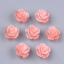 Synthetic Coral Beads, Dyed, Flower, Light Coral, 10x10x6mm, Hole: 1mm(CORA-S026-21A-11)