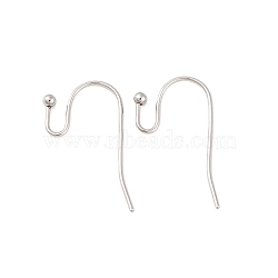 Tarnish Resistant 316 Surgical Stainless Steel Earring Hooks, Stainless Steel Color, 22x12x2mm, 21 Gauge, Pin: 0.7mm(STAS-I045-03)