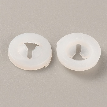 Plastic Doll Eye Nose Round Gaskets, Animal Doll Safety Eye Nose Washers for DIY Craft Doll Making, Floral White, 13x3.5mm, Hole: 2mm