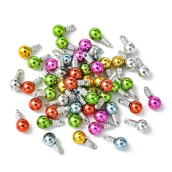 50Pcs Plastic Pendants, Bulb, with Resin, Platinum, Mixed Color, 16x8mm, Hole: 1.5mm