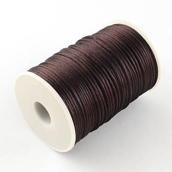 Polyester Cords, Saddle Brown, 2mm, about 98.42 yards(90m)/roll