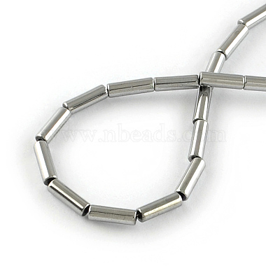 Tube Electroplated Non-magnetic Synthetic Hematite Beads Strands(G-R259-38H)-2