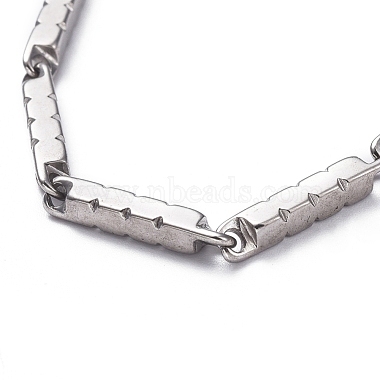 Unisex 201 Stainless Steel Bar Link Chain Bracelets(BJEW-L637-36B-P)-2