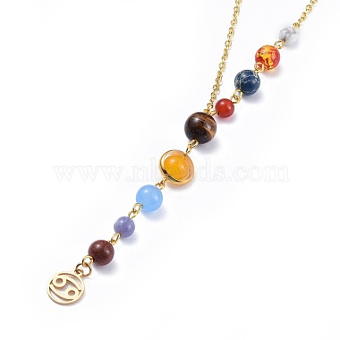 Universe Galaxy The Nine Planets Guardian Star Stone Necklaces(NJEW-JN02413-04)-2