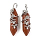 Natural Red Jasper Double Terminal Pointed Pendants(G-C144-03P-03)-1