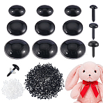 600Pcs 3 Styles Resin Doll Eyes, Craft Safety Eyes, with Spacer, for Doll Making, Oval, Black, 4.5~6.5x3~5x10~11.5mm, 200pcs/style(DIY-PH0036-24)