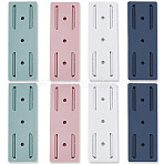 12 Sets 4 Colors PP Plastic Wall/Tabletop-mounted Power Strip Fixator, Charging Cable Patch Board Hanging Organizer, with Self Adhesive Sheets, Rectangle, Mixed Color, 97.5x35x6.5mm, 3 sets/color(FIND-GF0004-69)